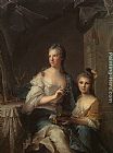 Madame Canvas Paintings - Madame Marsollier and her Daughter